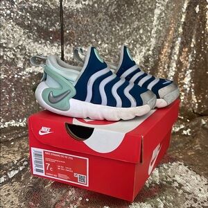 Nike Kids Blue and White Shoes
